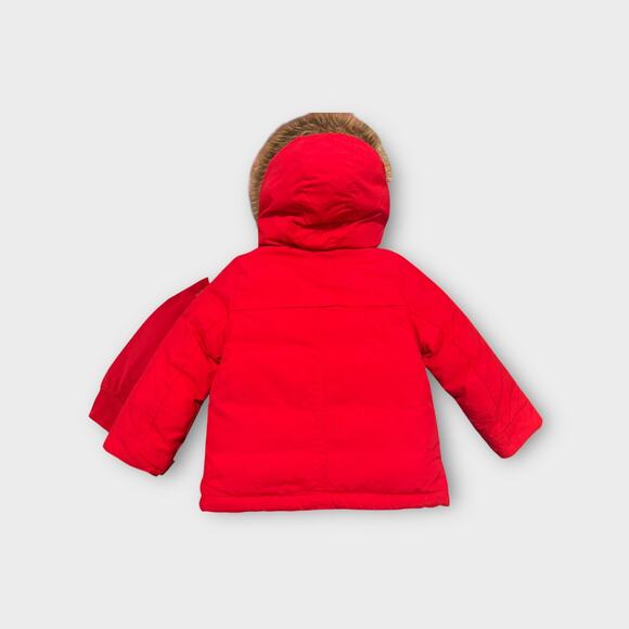 Toddler Tommy Hilfiger Hooded Fur Trim Parka Red 2T - Picture 4 of 8